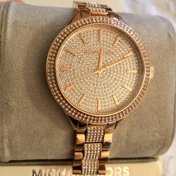 Michael Kors  Slim Runway Pavé Rose Gold Watch - Picture 3 of 4
